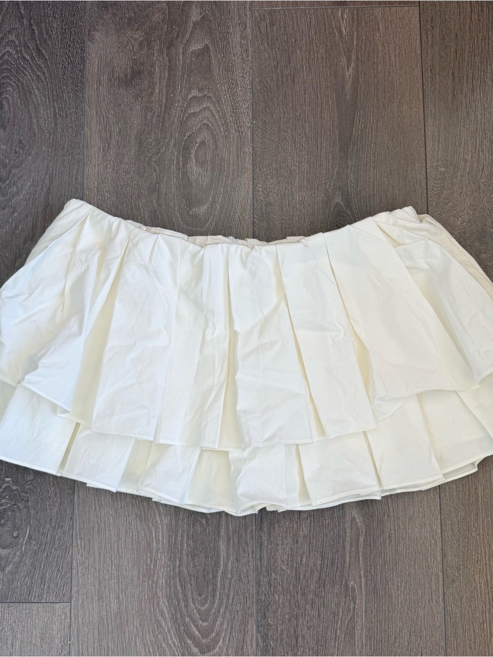 MAJORELLE White Tiered Ruffle Mini Skirt